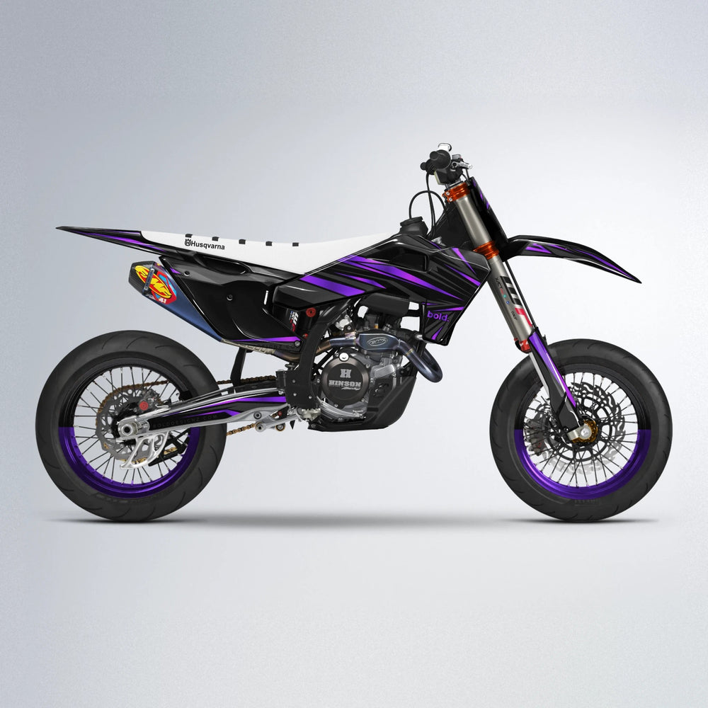 SKITZ Husqvarna FE/TE supermoto graphics kit in Purple