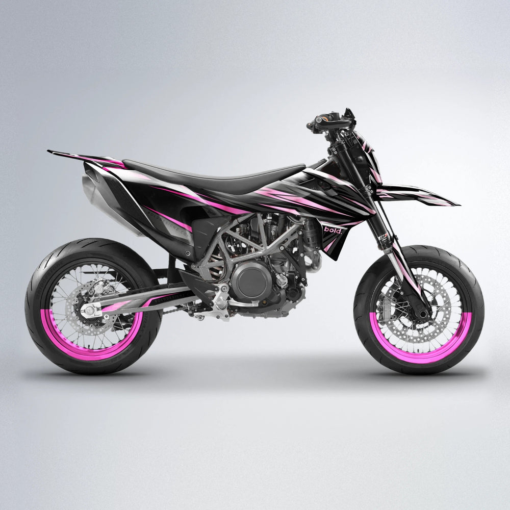 SKITZ KTM SMC 690 supermoto graphics kit in Flamingo