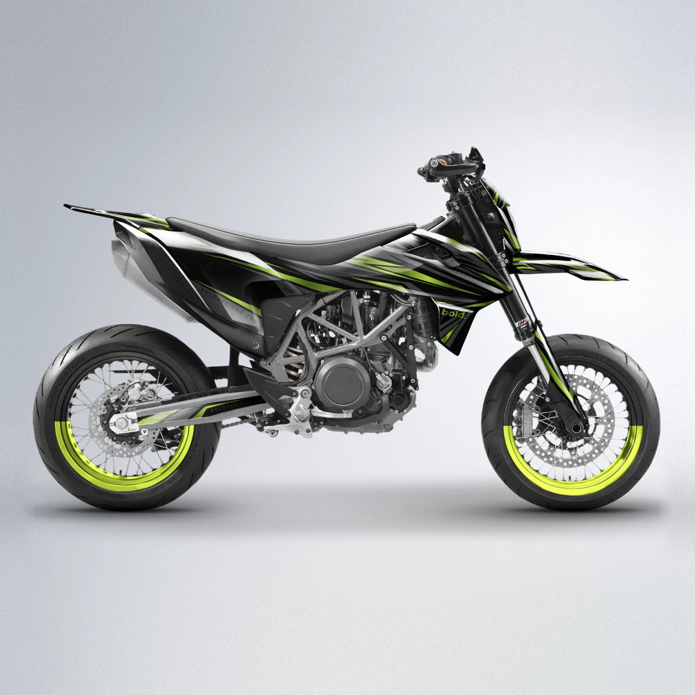 SKITZ KTM SMC 690 supermoto graphics kit in Olive