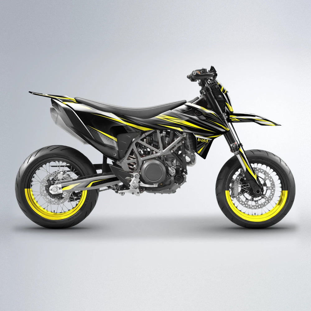 SKITZ KTM SMC 690 supermoto graphics kit in Yellow