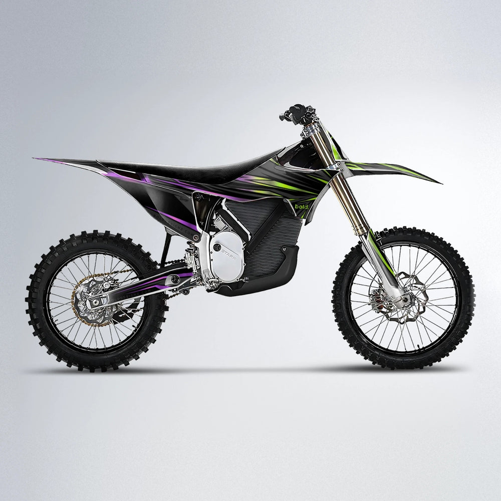SKITZ Stark Varg MX motocross graphics kit in Purple & Yellow