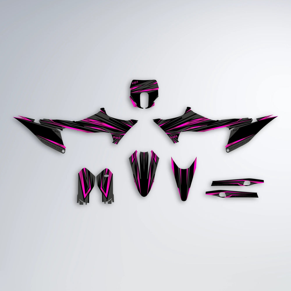 SKITZ Stark Varg SM graphics kit parts layout in Pink