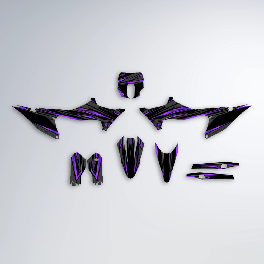SKITZ Stark Varg SM graphics kit parts layout in Purple