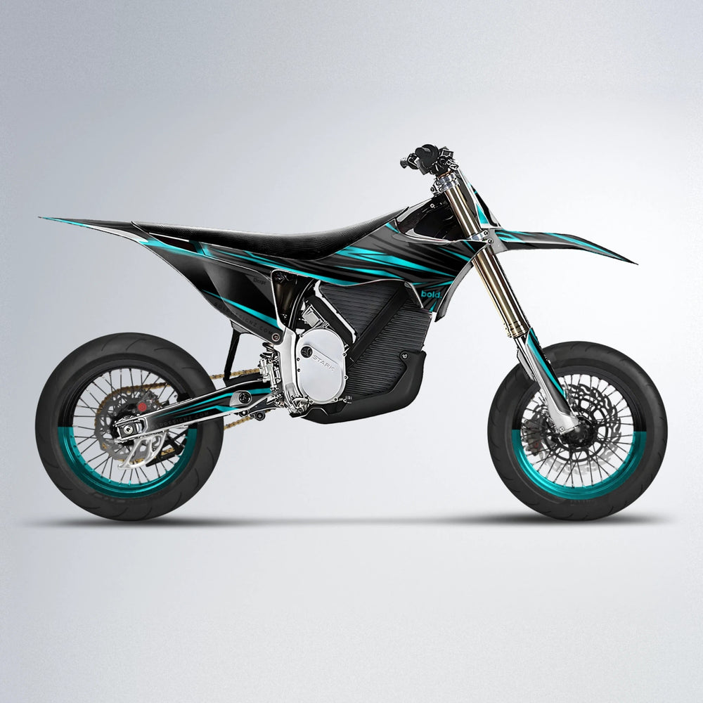 SKITZ Stark Varg SM supermoto graphics kit in Teal
