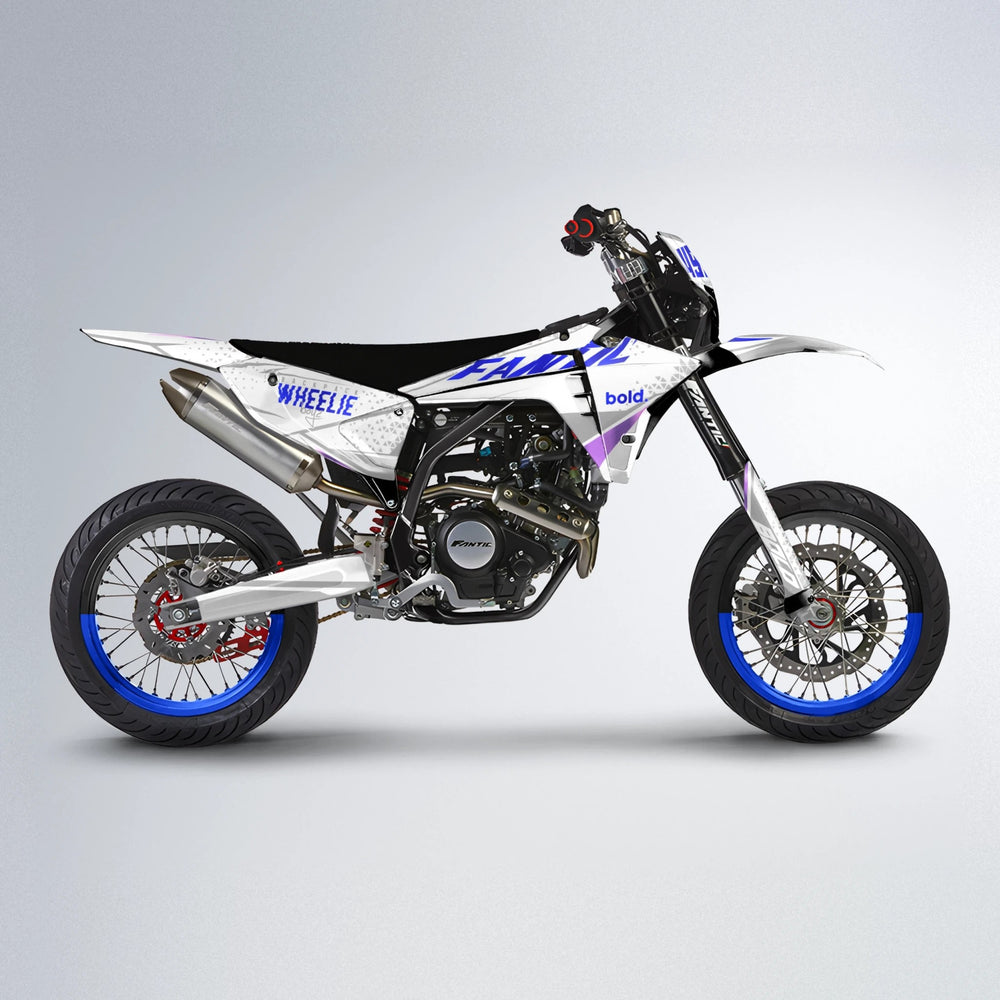 SKOOVBY Fantic supermoto graphics kit in Blue