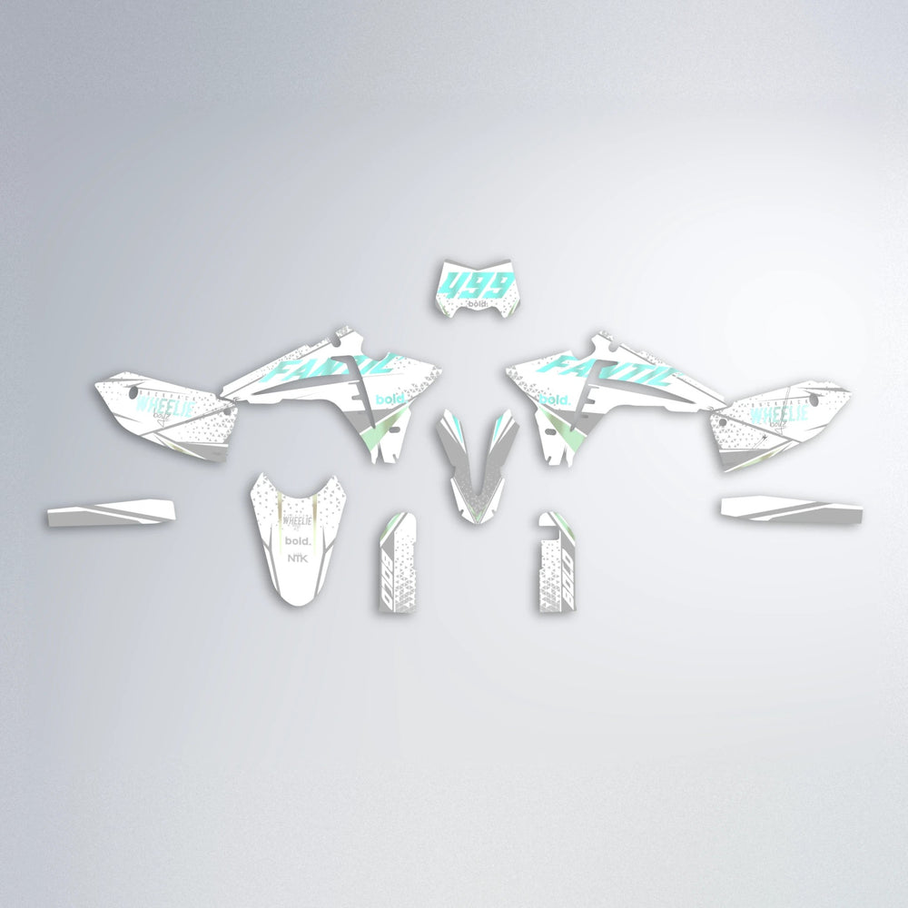 SKOOVBY Fantic graphics kit parts layout in Mint