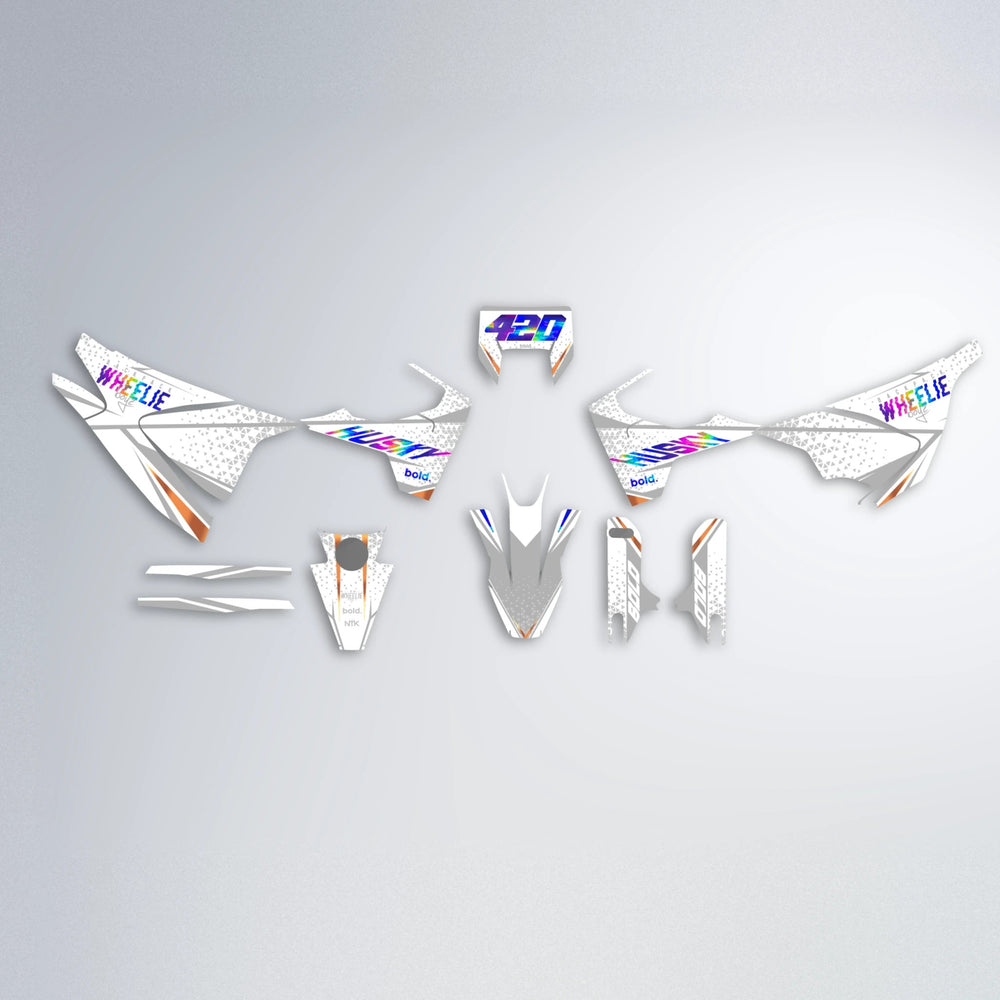SKOOVBY Husqvarna 701 graphics kit parts layout in Blue
