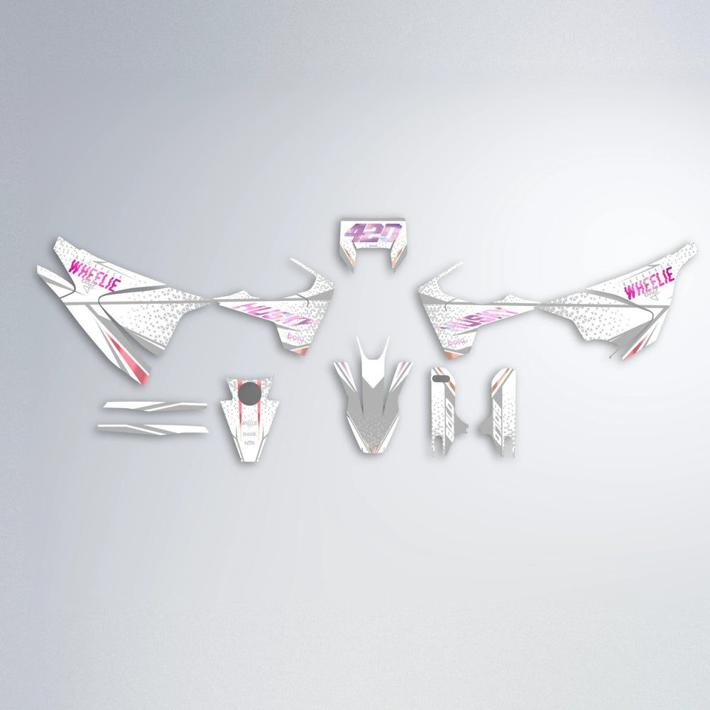SKOOVBY Husqvarna 701 graphics kit parts layout in Flamingo
