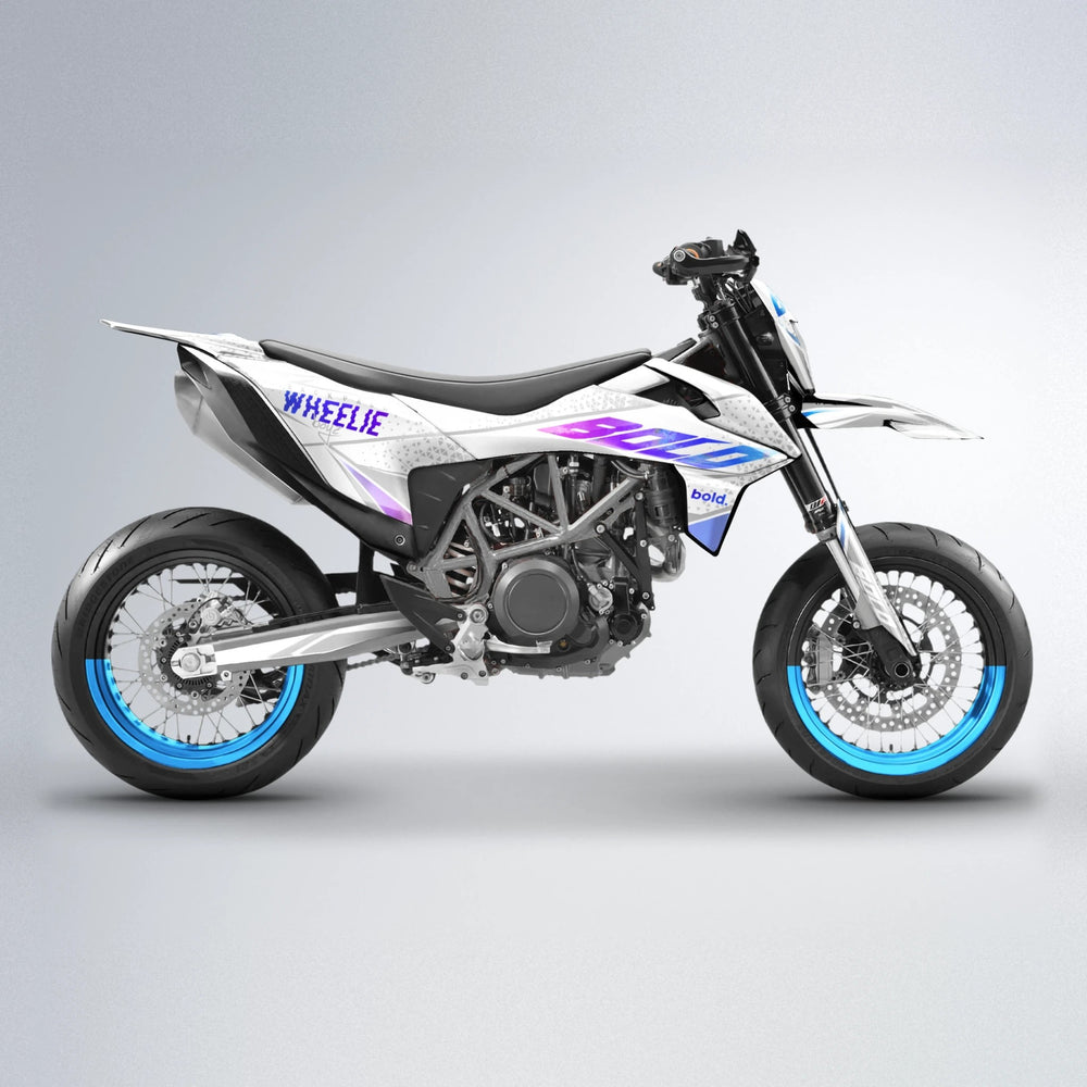 SKOOVBY KTM SMC 690 supermoto graphics kit in Blue Purple Fade