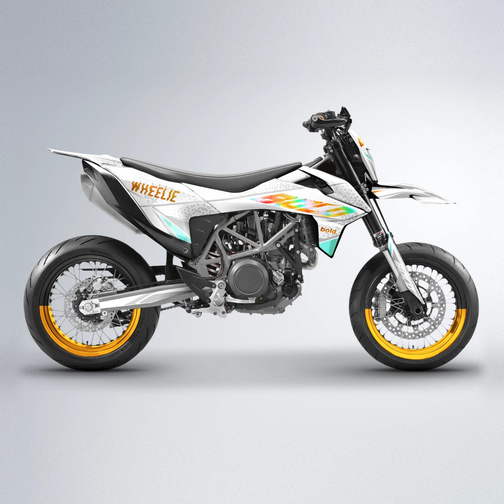 SKOOVBY KTM SMC 690 supermoto graphics kit in Orange & Yellow