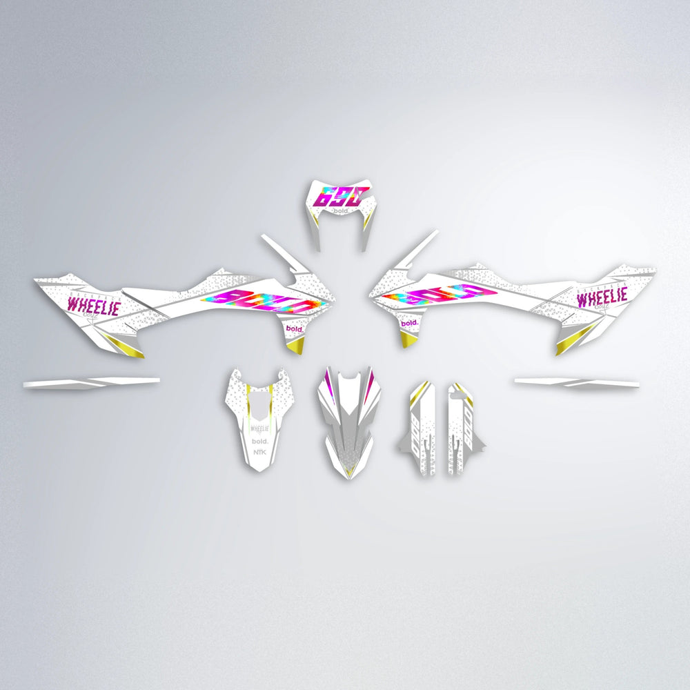 SKOOVBY KTM SMC 690 graphics kit parts layout in Pink