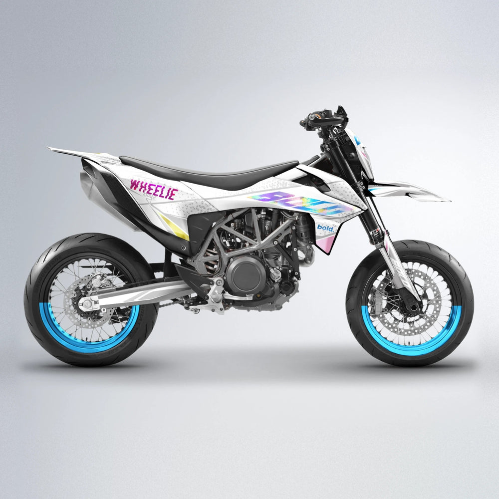 SKOOVBY KTM SMC 690 supermoto graphics kit in Pink & Light Blue