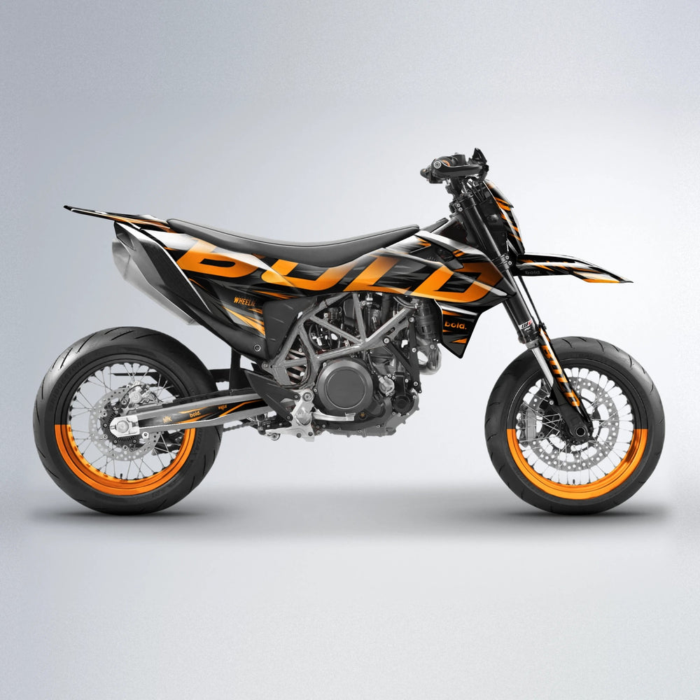 SLAUGHTER KTM SMC 690 supermoto graphics kit in Orange