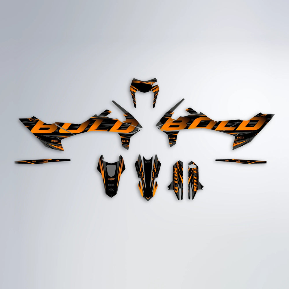 SLAUGHTER KTM SMC 690 graphics kit parts layout in Orange