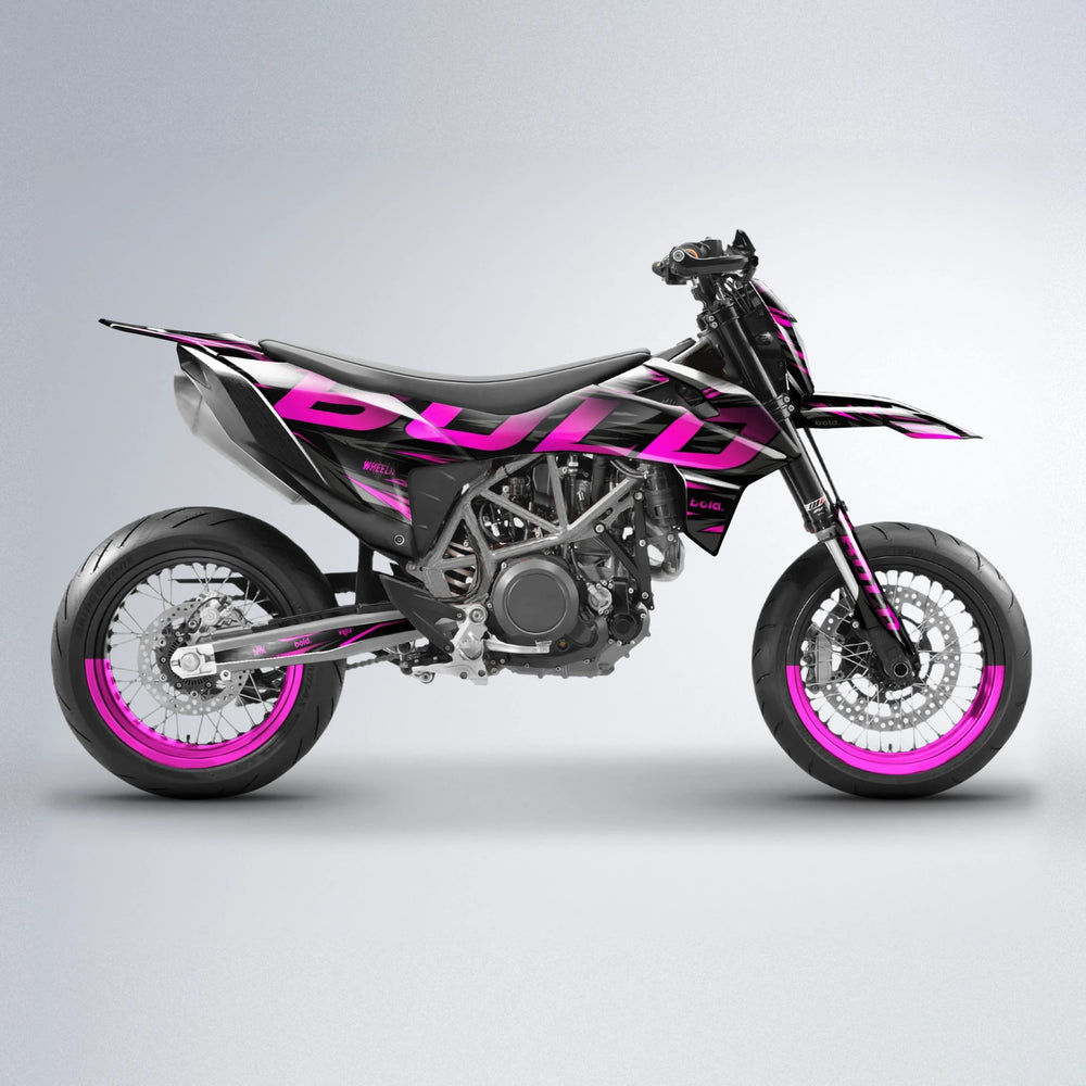 SLAUGHTER KTM SMC 690 supermoto graphics kit in Pink