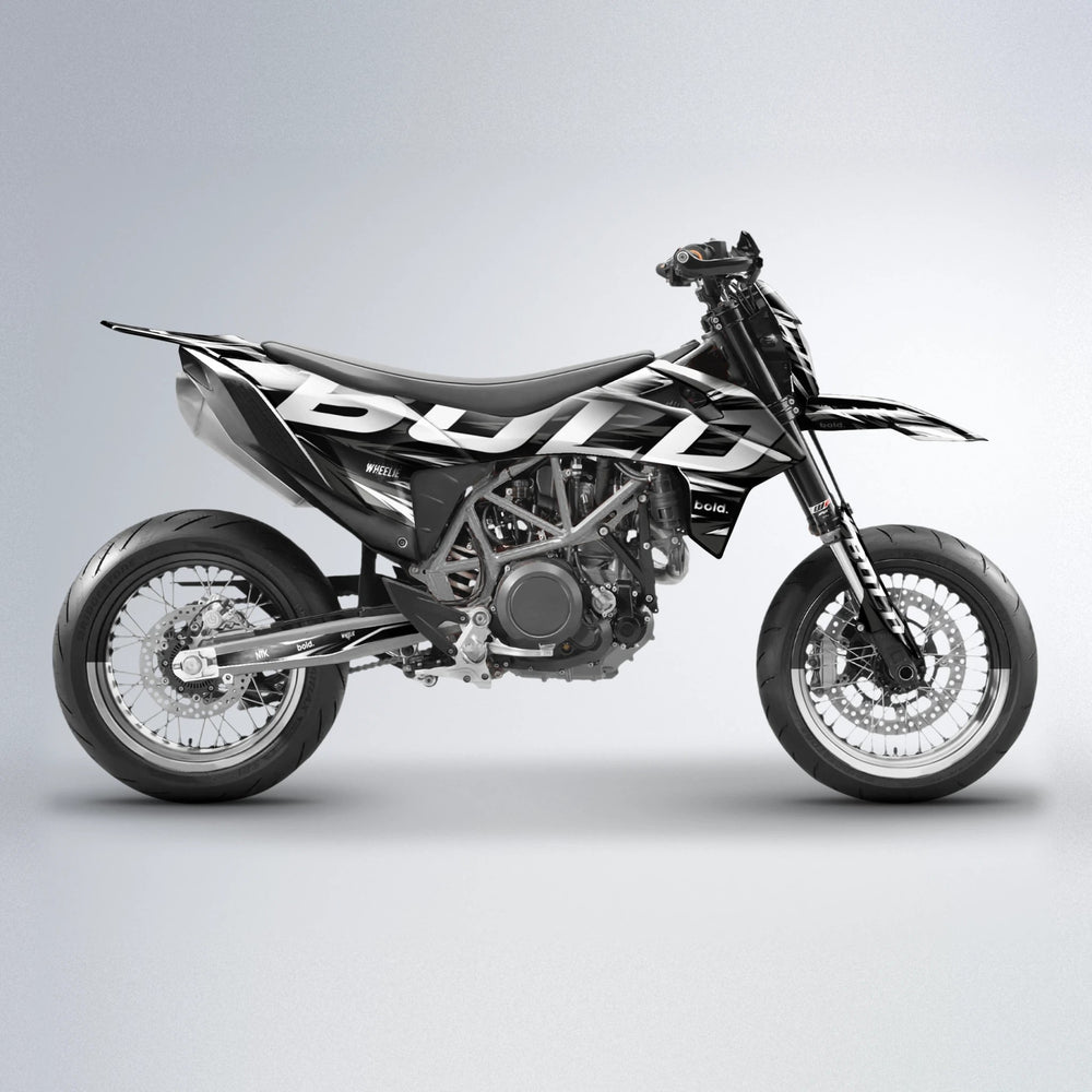 SLAUGHTER KTM SMC 690 supermoto graphics kit in White
