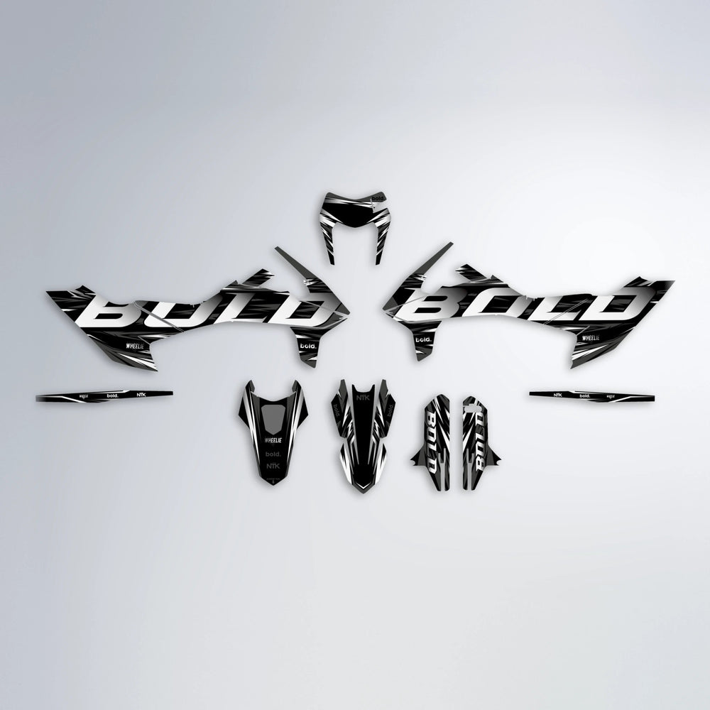 SLAUGHTER KTM SMC 690 graphics kit parts layout in White