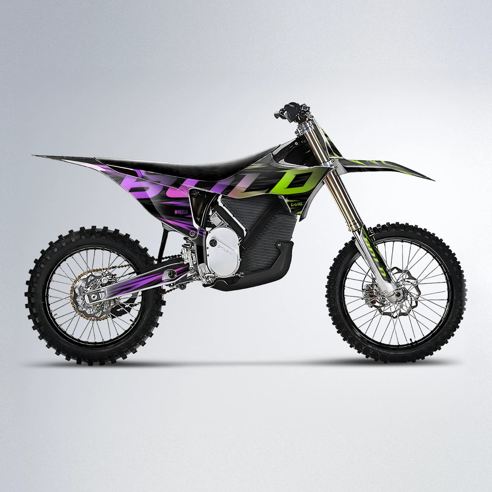 SLAUGHTER Stark Varg MX motocross graphics kit in Purple & Yellow