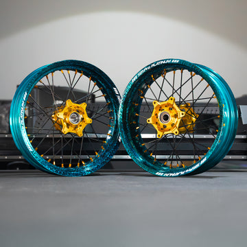SMPRO MARBLE SERIES TEAL - Supermoto Wheelset