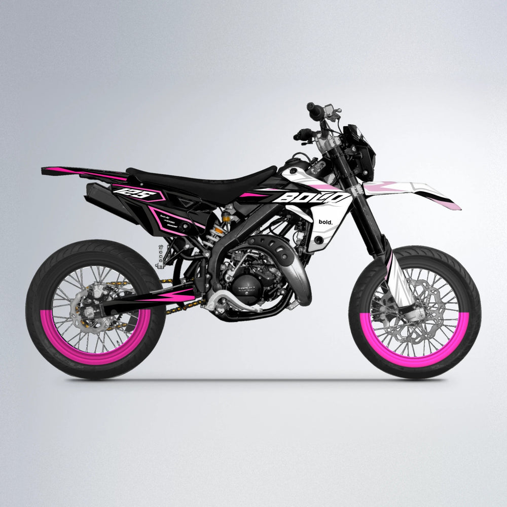 SPLIT Rieju MRT supermoto graphics kit in Flamingo