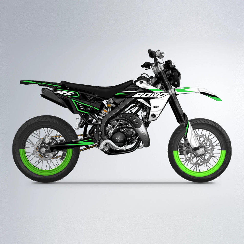 SPLIT Rieju MRT supermoto graphics kit in Green