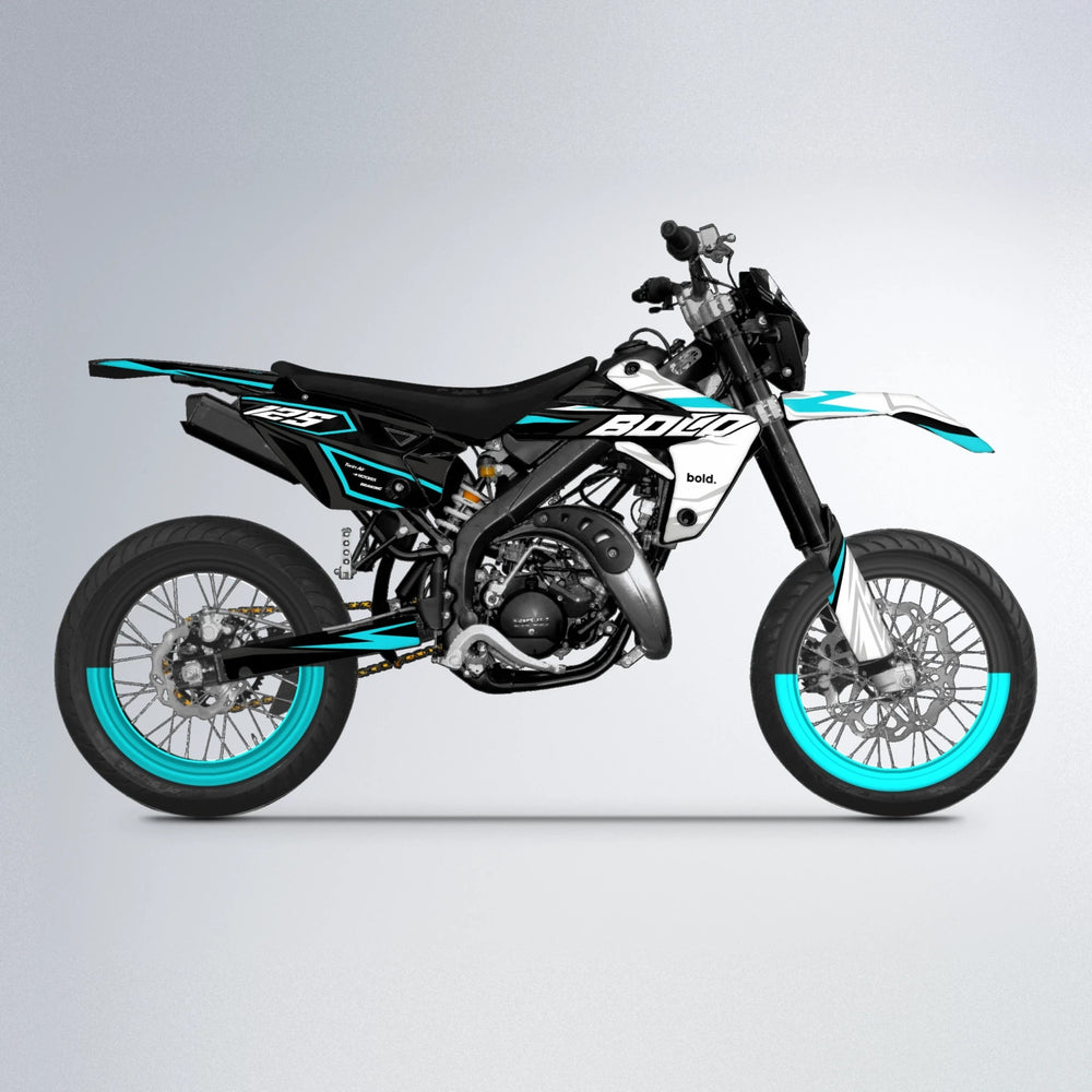 SPLIT Rieju MRT supermoto graphics kit in Teal