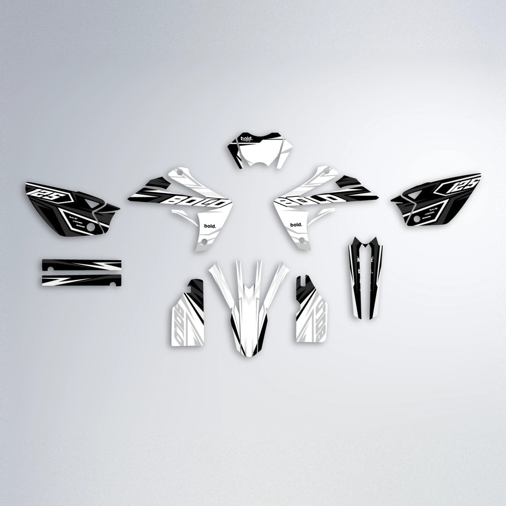 SPLIT Rieju MRT graphics kit parts layout in White