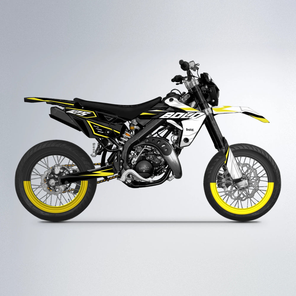 SPLIT Rieju MRT supermoto graphics kit in Yellow