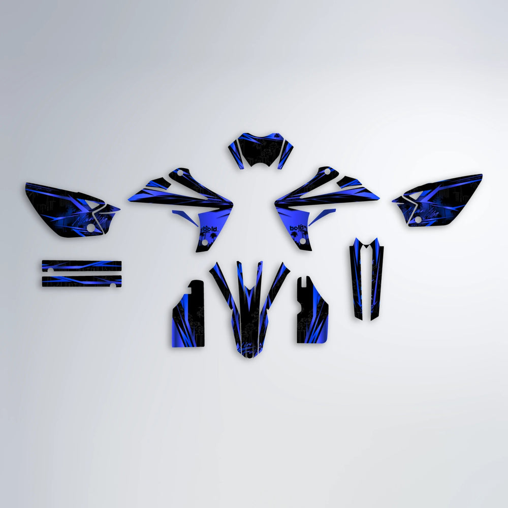 STATESIDE Rieju MRT graphics kit parts layout in Blue