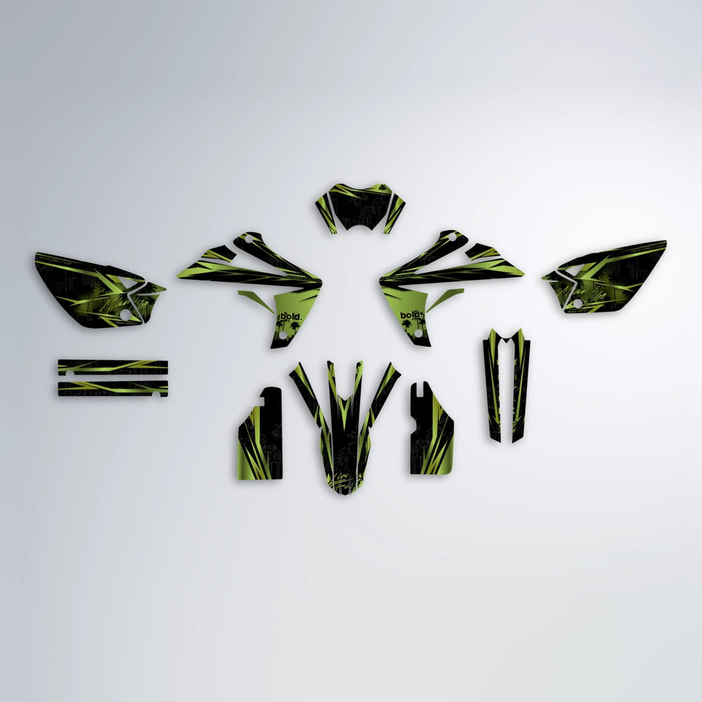 STATESIDE Rieju MRT graphics kit parts layout in Olive