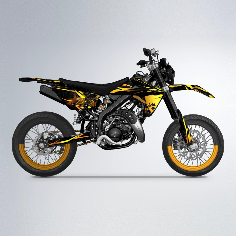 STATESIDE Rieju MRT supermoto graphics kit in Orange & Yellow