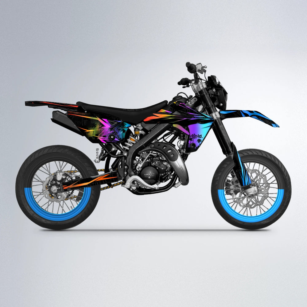 STATESIDE Rieju MRT supermoto graphics kit in Sunset Fade