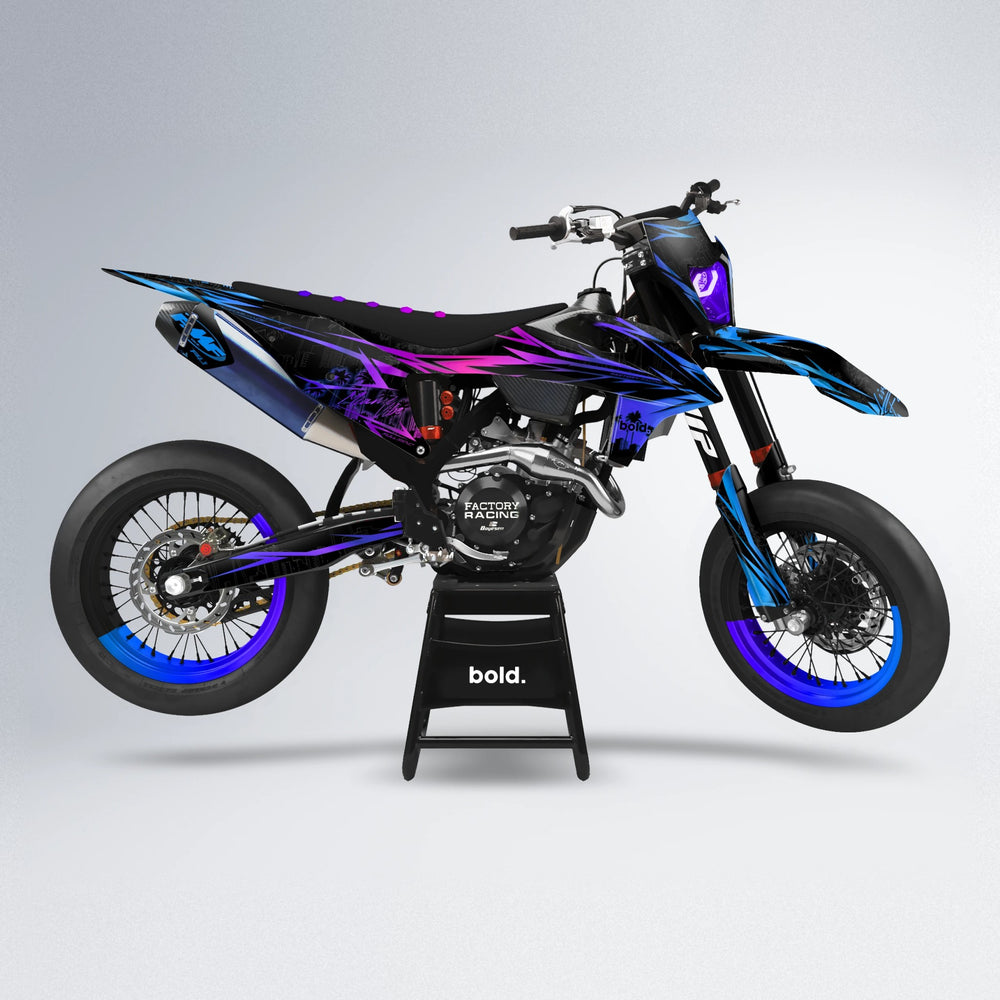 STATESIDE supermoto graphics kit in Blue Purple Fade