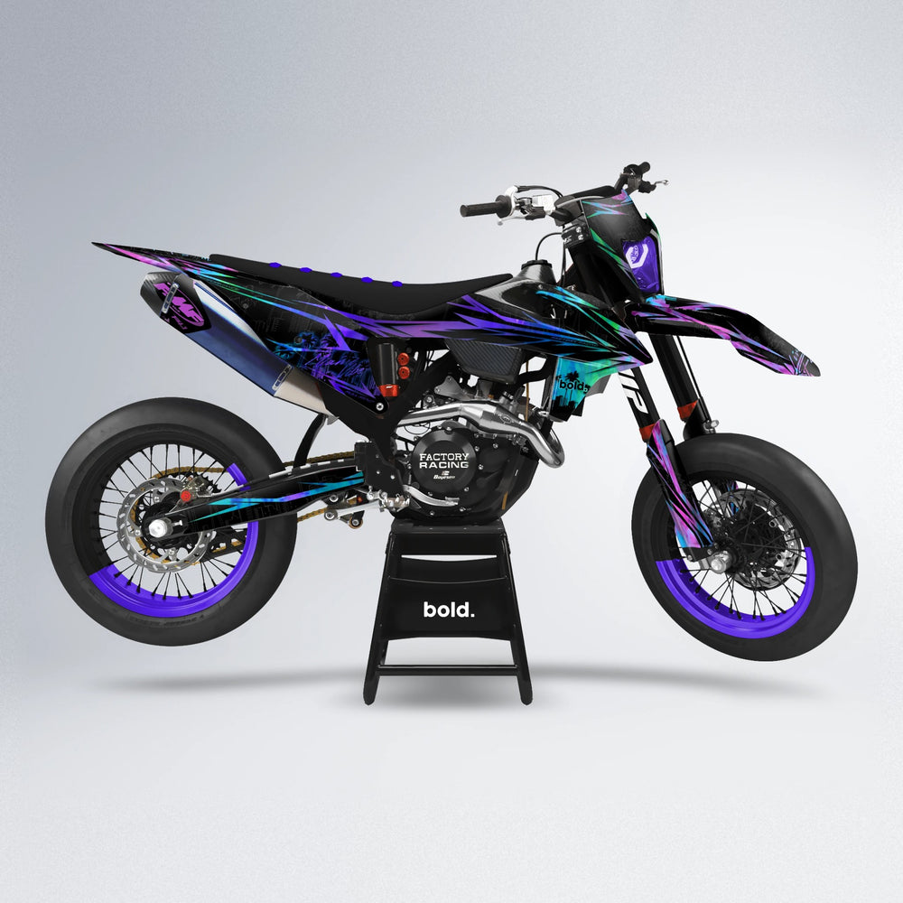 STATESIDE supermoto graphics kit in Purple Holo