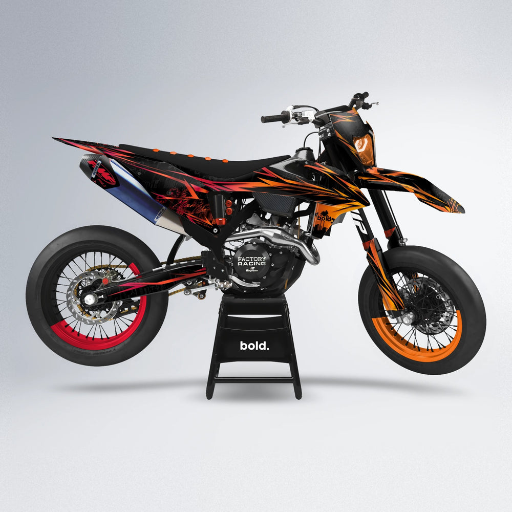 STATESIDE supermoto graphics kit in Red & Orange