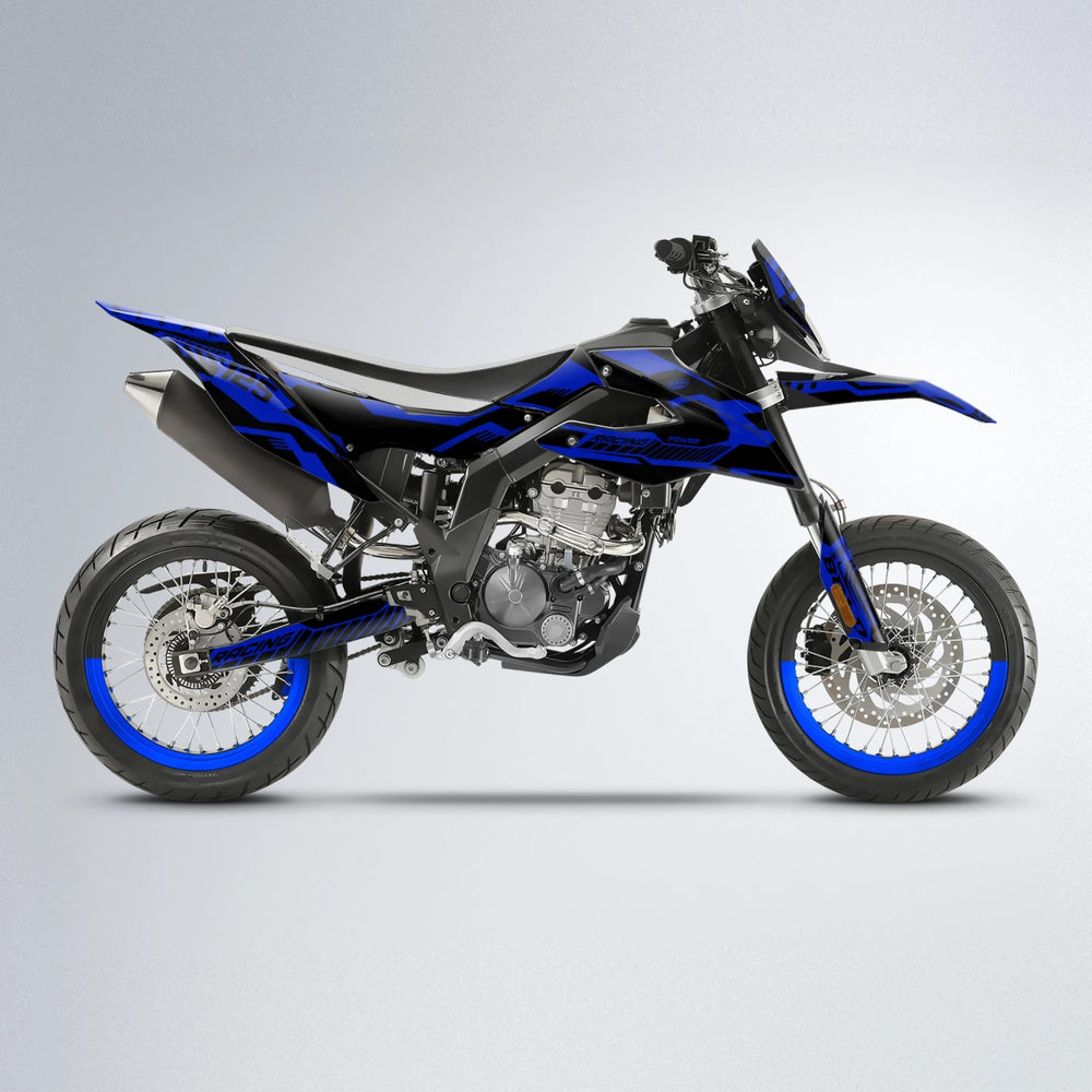 STEALTH Aprilia SX 125 supermoto graphics kit in Blue