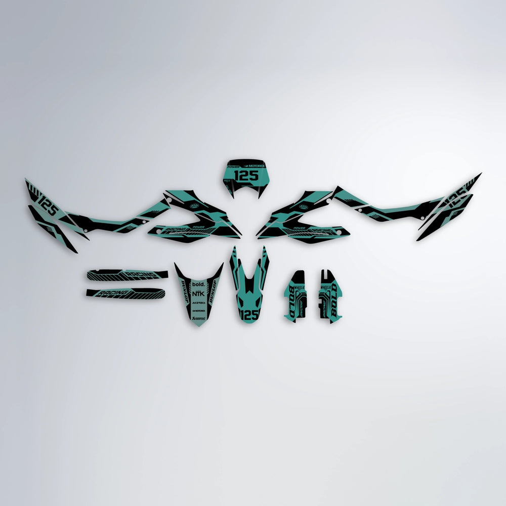 STEALTH Aprilia SX 125 graphics kit parts layout in Mint