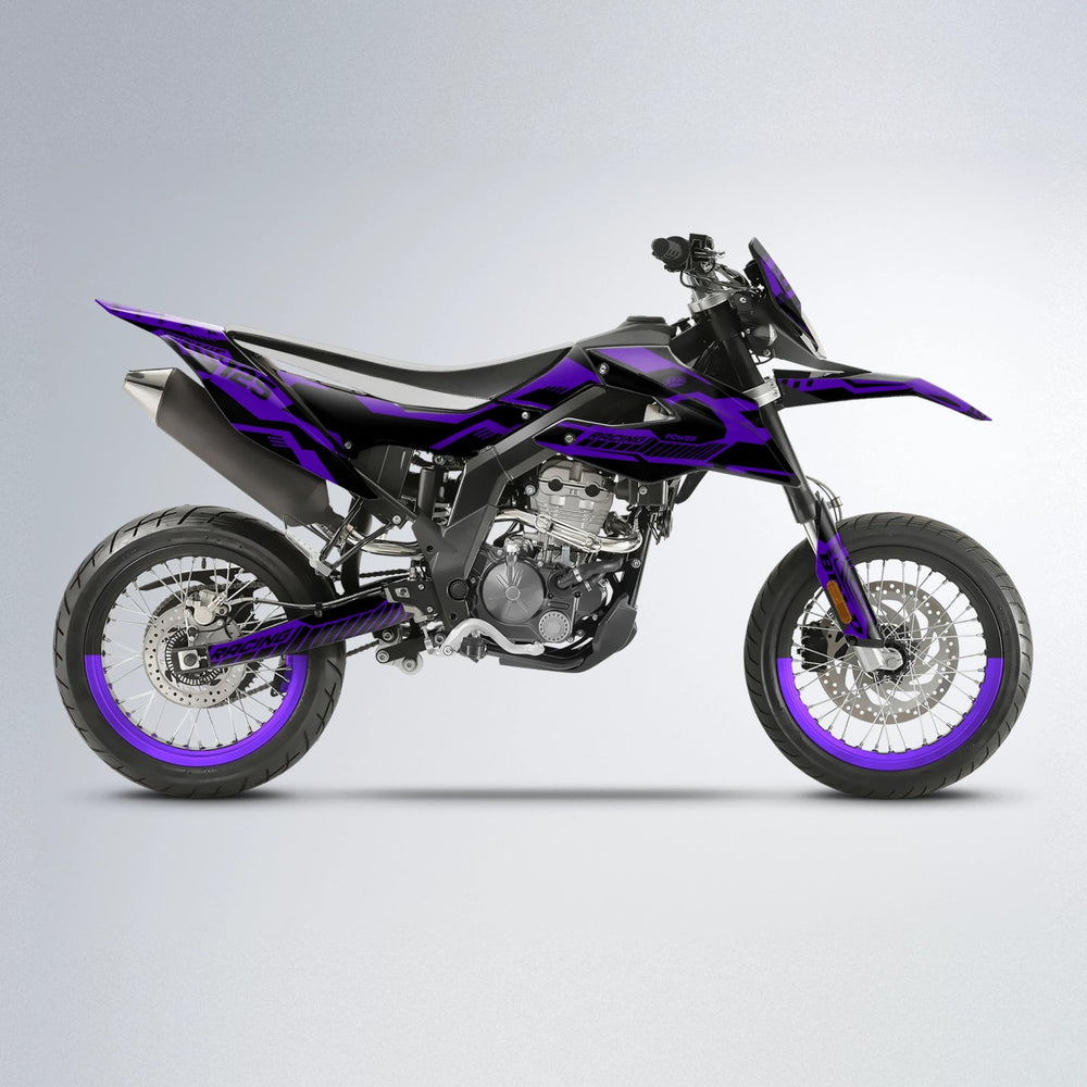 STEALTH Aprilia SX 125 supermoto graphics kit in Purple