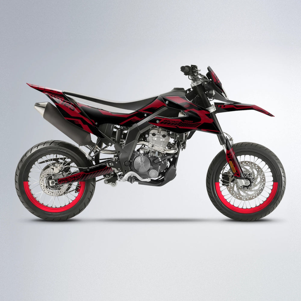 STEALTH Aprilia SX 125 supermoto graphics kit in Red