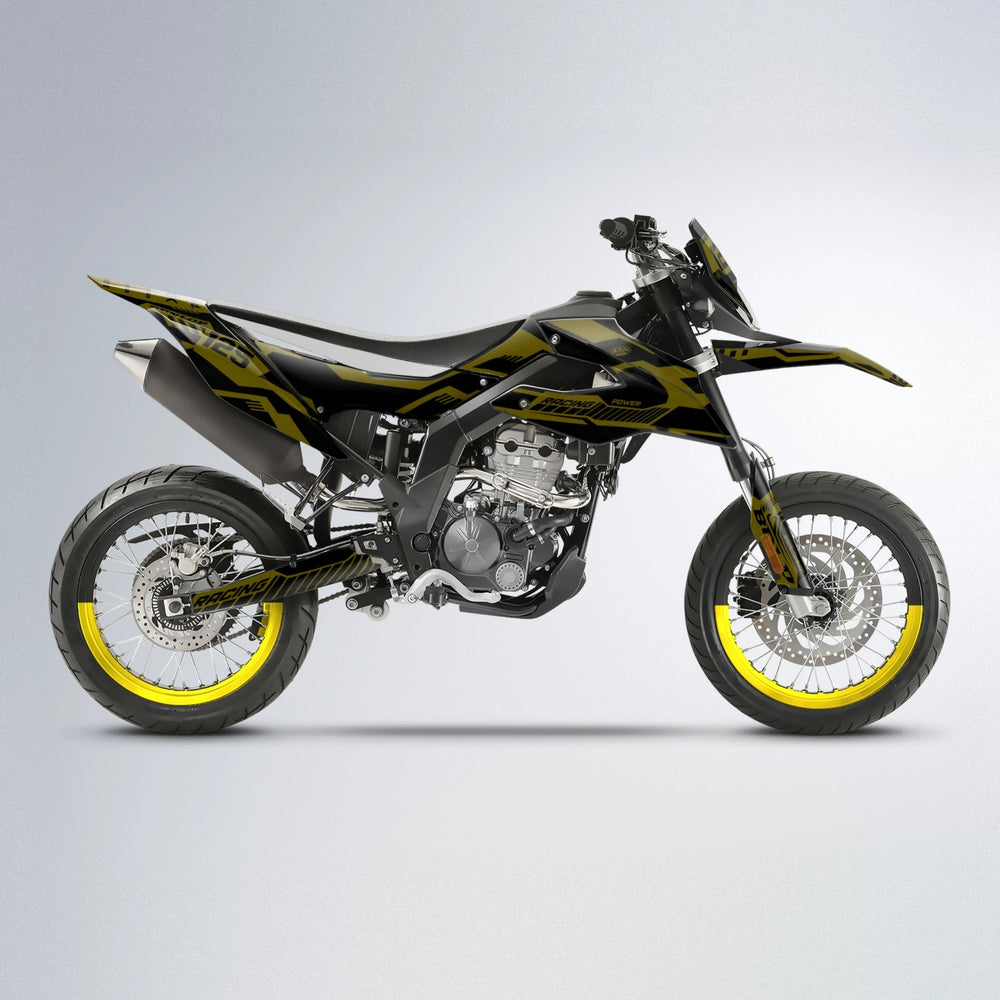 STEALTH Aprilia SX 125 supermoto graphics kit in Yellow