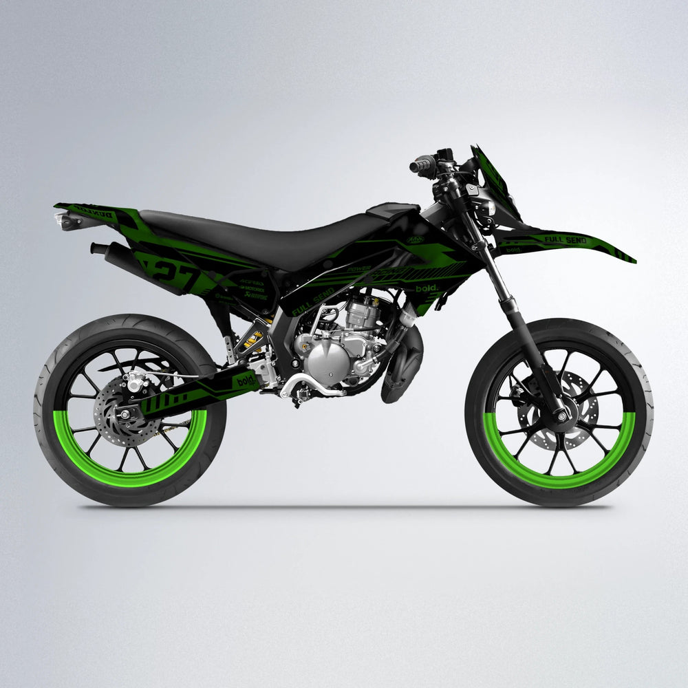 STEALTH Derbi Senda supermoto graphics kit in Green