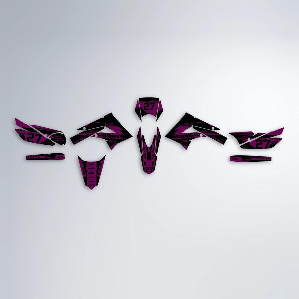 STEALTH Derbi Senda graphics kit parts layout in Pink