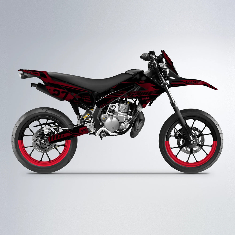 STEALTH Derbi Senda supermoto graphics kit in Red