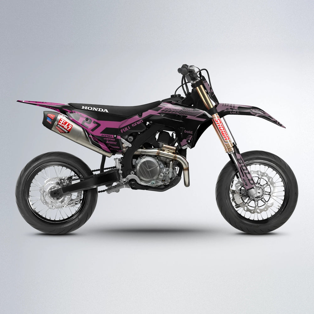 STEALTH Honda supermoto graphics kit in Flamingo