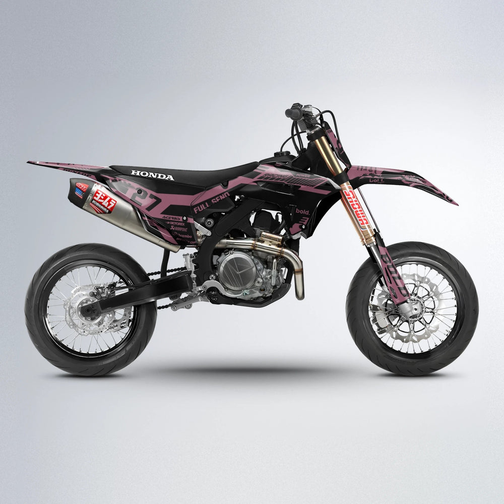 STEALTH Honda supermoto graphics kit in Sakura Pink
