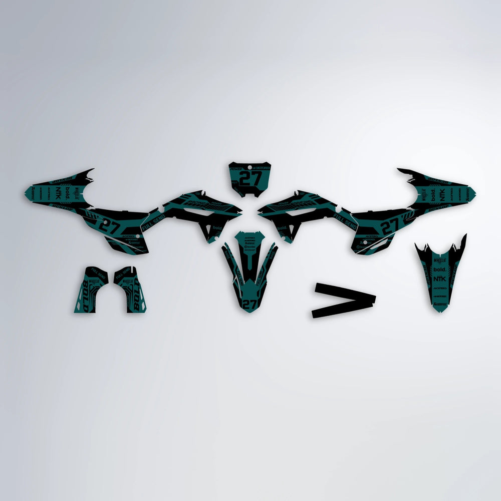 STEALTH Honda graphics kit parts layout in Teal