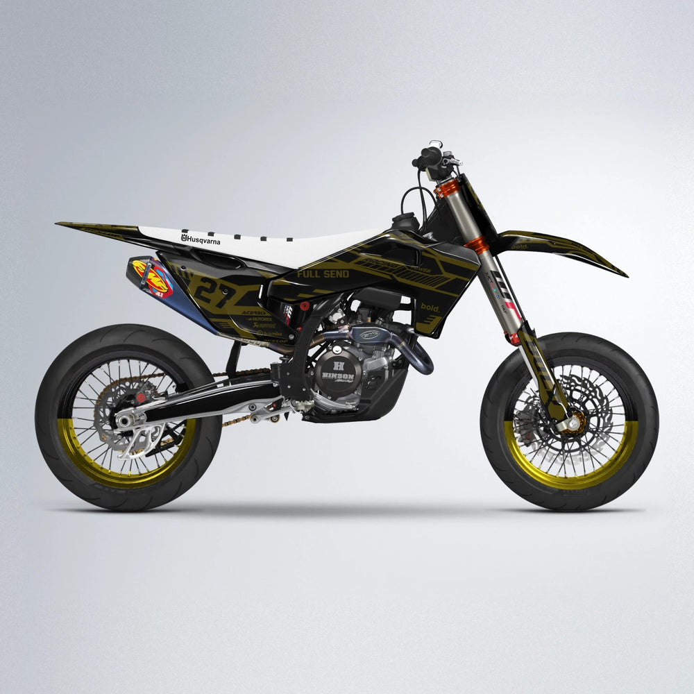STEALTH Husqvarna FE/TE supermoto graphics kit in Yellow