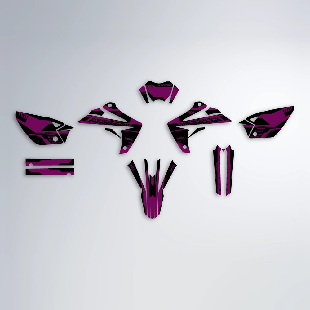 STEALTH Rieju MRT graphics kit parts layout in Pink