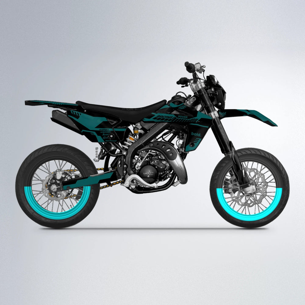 STEALTH Rieju MRT supermoto graphics kit in Teal