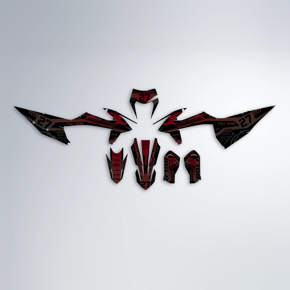 STEALTH graphics kit parts layout in Black & Red